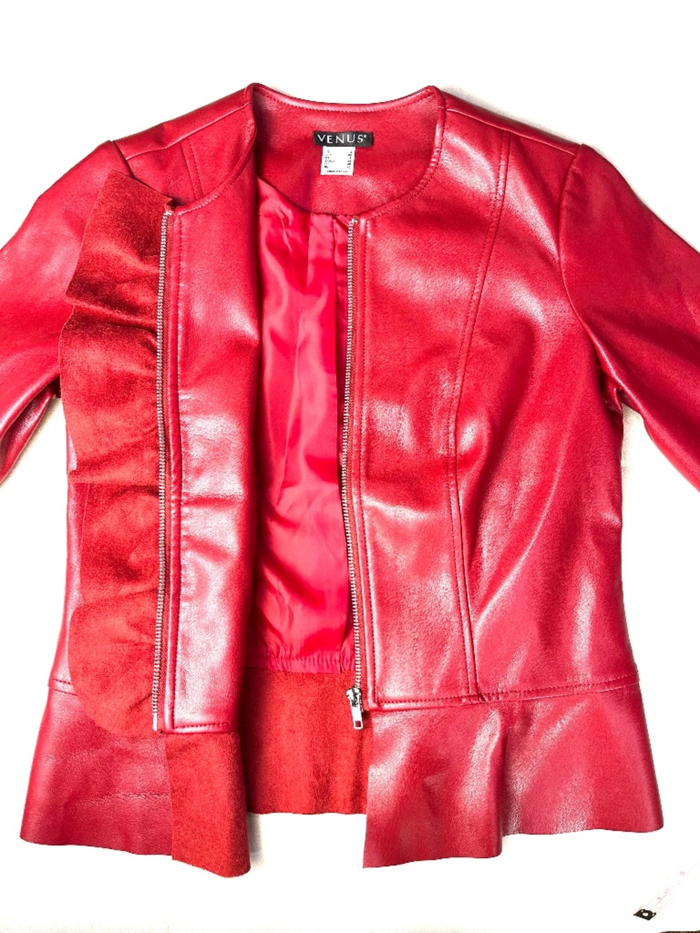 VENUS Ruffle Jacket Size 2 Red - Picture 6 of 11